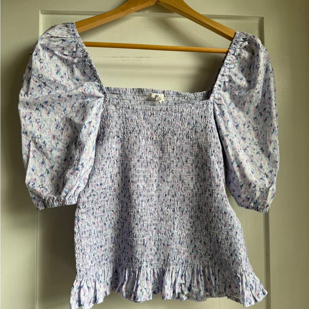 Heartloom Lavender Floral Smocked Blouse